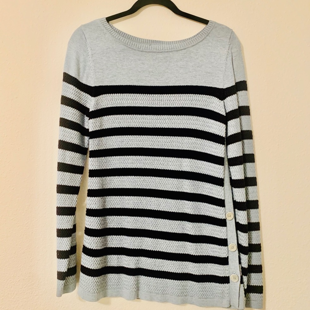 Talbots Baby Blue Striped Pullover Sweater